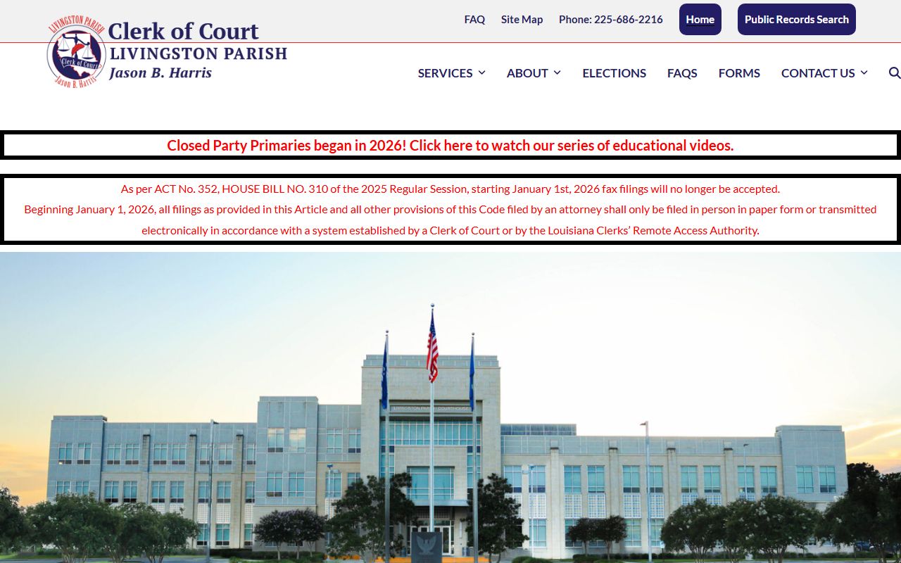 Livingston Parish County court records after jail arrest clerk homepage
